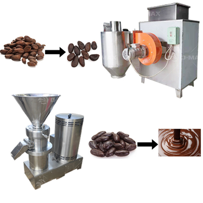 0チョコレート液体とコカオ粉末の生産のための75kwコカオ豆加工機